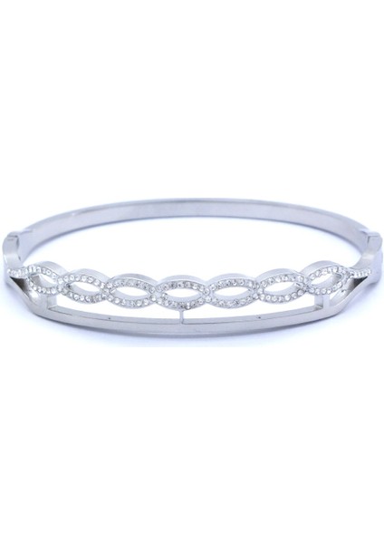 Bz 316L Çelik Zirkon Taşlı Şık Kadın Spor Kelepçe BLZ-431