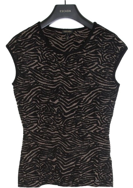 Leopar Desenli Kolsuz Bisiklet Yaka Kazak