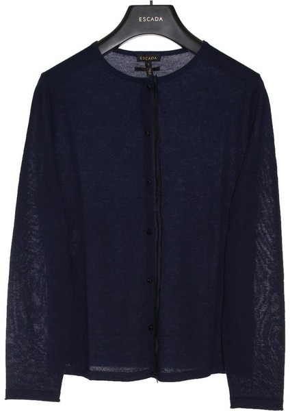 Yuvarlak Yaka Normal Boy Lacivert Kaşmir Triko Hırka