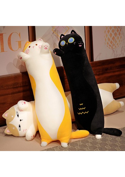 Şişman Kedi Peluş Oyuncak Bebek Sevimli Şişman Ev Kedisi Yastık Çocuk Yatağı Uzun Yastık Bebek Kız (1100MM) (Yurt Dışından) modelleri