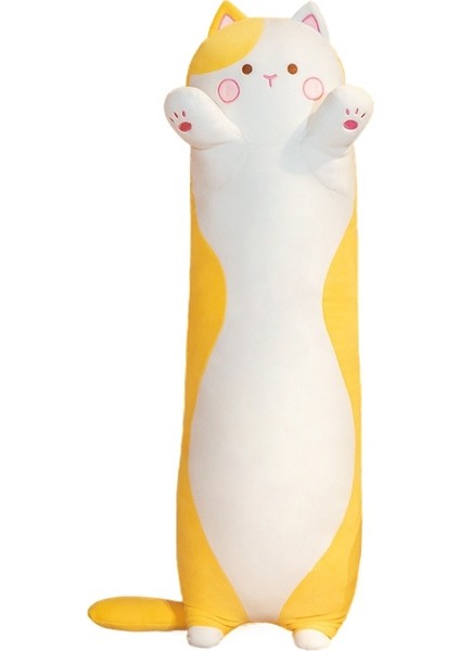 Şişman Kedi Peluş Oyuncak Bebek Sevimli Şişman Ev Kedisi Yastık Çocuk Yatağı Uzun Yastık Bebek Kız (1100MM) (Yurt Dışından)