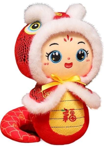 Yılan Yılı Maskot Bebek Peluş Oyuncak Çin Zodyak Yılan Bebek Bez Bebek (200MM) (Yurt Dışından)