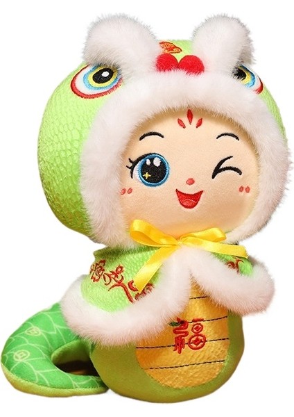 Yılan Yılı Maskot Bebek Peluş Oyuncak Çin Zodyak Yılan Bebek Bez Bebek (200MM) (Yurt Dışından)