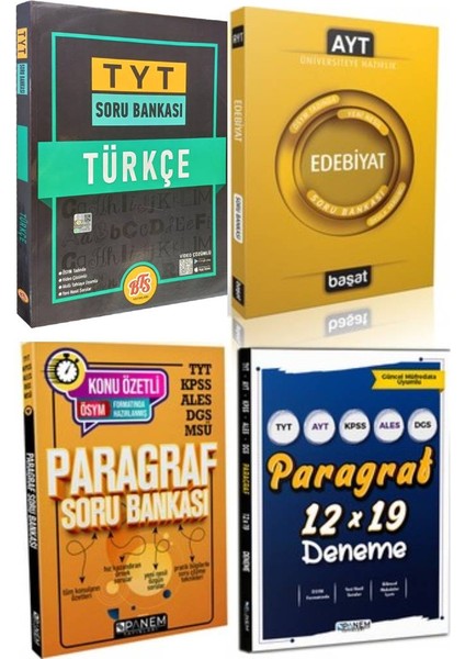 TYT - AYT Türkçe - Edebiyat Soru Bankası + Panem Paragraf Soru Bankası - Deneme