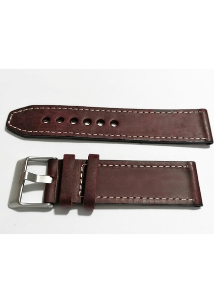Fado& Fosil Uyumlu &her Saate Uyumlu Greyzi Deri Saat Kordonu 24 mm (83) Bordo fiyatları