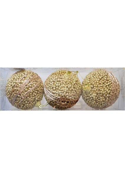 Pırıltılı Yılbaşı Ağaç Süsleme Topu 8cm 3lü fiyatları