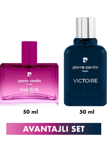 Amour Infini 50 ml Kadın Edp Parfüm ve Victoire 50 ml Erkek Edp Parfüm Seti STCC021386