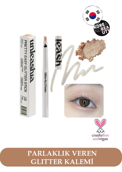 - Pretty Easy Glitter Stick No.2, Vegan, Suya Dayanıklı Işıltılı Göz Kalemi