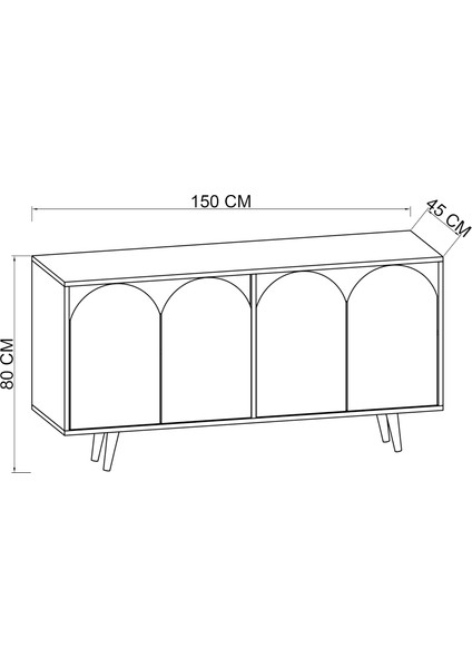 Venezia Ahşap Ayaklı Bohem Konsol Safir Meşe - Antrasit 150 cm modelleri