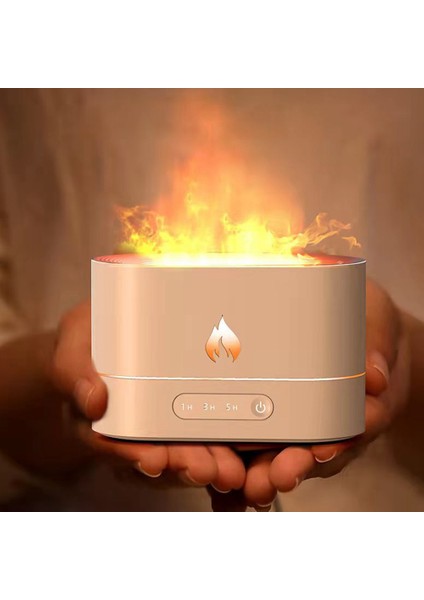 Gerçekçi Alev Sis Makinesi Aromaterapi Difüzörü USB Oda Spa Ofis Için Taşınabilir Hava Nemlendirici-Beyaz (Yurt Dışından) modelleri