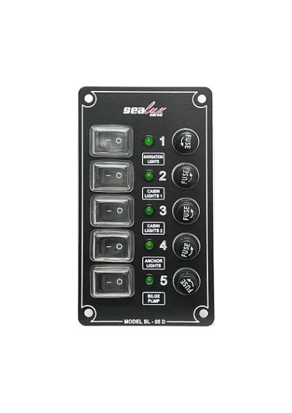 5 Anahtarlı Izoleli Dikey Swıtch Panel Tekne & Yacht - Yat
