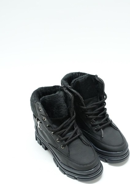 Roller Günlük Içi Kürklü Erkek Çocuk Bot, Siyah (Ladik)