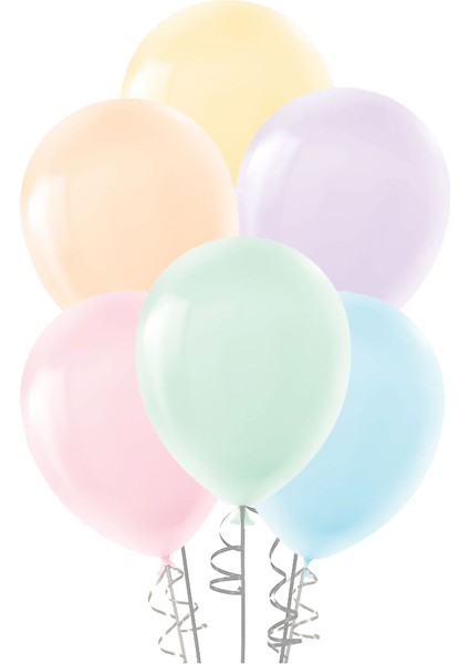 Karışık Renkli Makaron Balon 12" 100 Adet