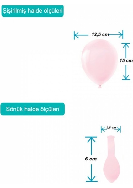 Karışık Renkli Makaron Balon 12" 100 Adet
