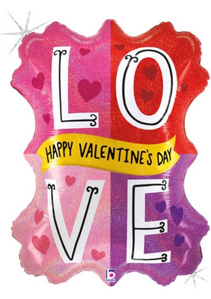 Valentine Love Color Block Folyo Balon 29"