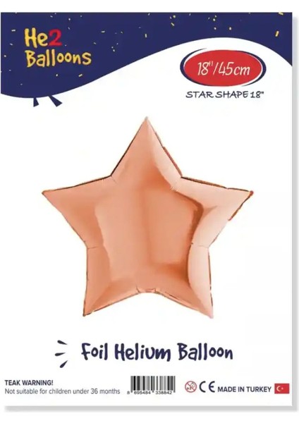 Rose Gold Yıldız Folyo Balon 18"
