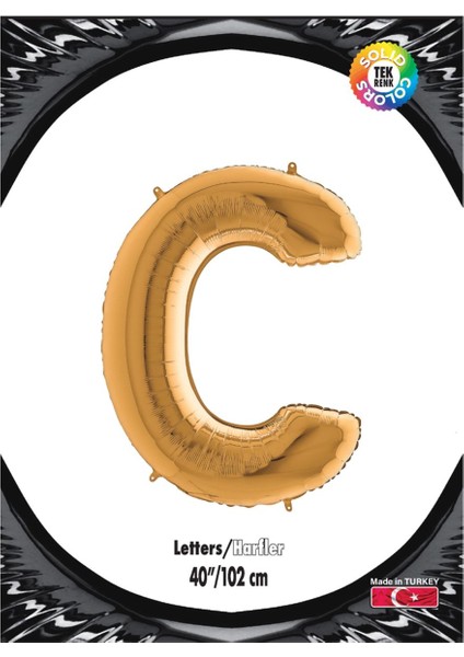 C Harf Altın Folyo Balon 40"