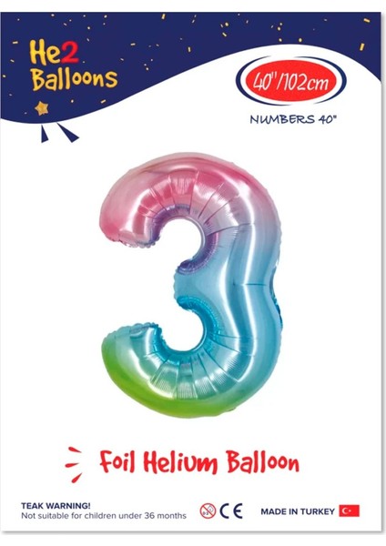 3 Rakam Folyo Balon 40"