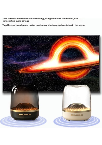 Ses Kutusu Bluetooth Subwoofer Renkli Cam Ev Yüksek Sesli Kablosuz Bilgisayar Hoparlörü Seyirci Krem Beyazı (Yurt Dışından) fiyatları