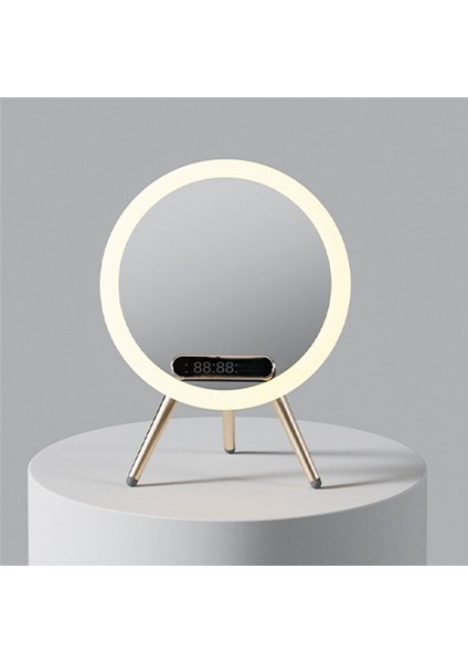 Magic Mirror Kablosuz Bluetooth Ses Hoparlörü Masaüstü Dolgu Işığı Makyaj Aı Ses Kontrolü Hoparlör-Mavi (Yurt Dışından)