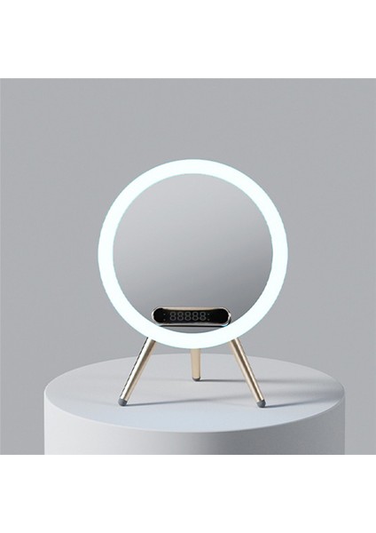 Magic Mirror Kablosuz Bluetooth Ses Hoparlörü Masaüstü Dolgu Işığı Makyaj Aı Ses Kontrolü Hoparlör-Mavi (Yurt Dışından)