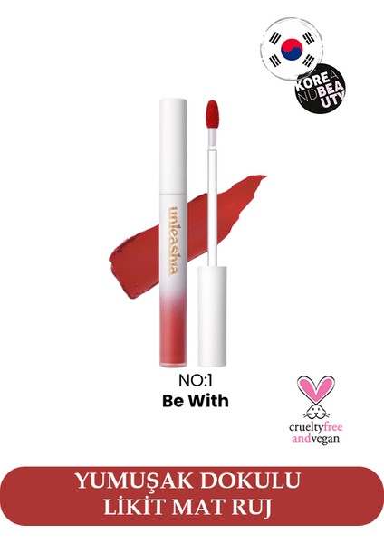 Hug Velvet Tint No:1 Be With, Vegan Mat Ruj