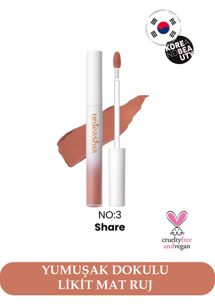 Hug Velvet Tint No:3 Share, Vegan Mat Ruj