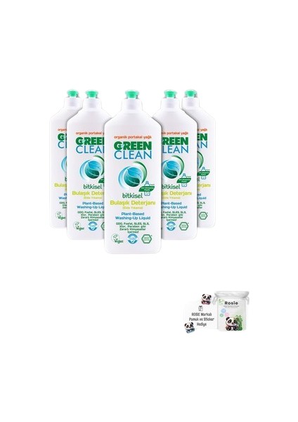 Green Clean Elde Bulaşık Deterjanı 730 ml ve Rosie Pamuk