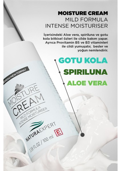 Natura Expert, Nemlendirici Krem - Moisture Cream Moild Formula - Intense Moisturiser, 100 ml fiyatları