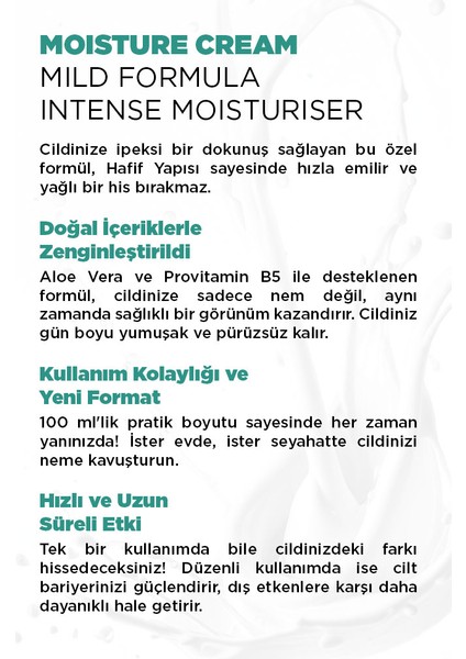 Natura Expert, Nemlendirici Krem - Moisture Cream Moild Formula - Intense Moisturiser, 100 ml modelleri