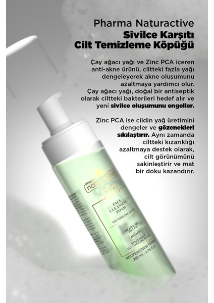 Karşıtı Çay Ağacı Yağı & Zinc Pca Yüz Temizleme Köpüğü, 200 ml fiyatları