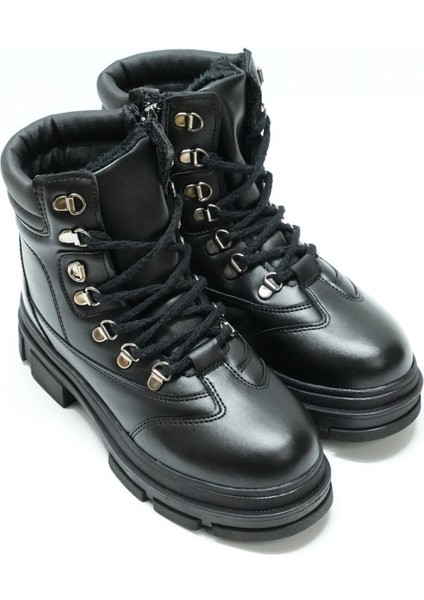 Twıngo Günlük Bağcıklı Boğazlı Cilt Kadın Bot, Siyah(Ladik)