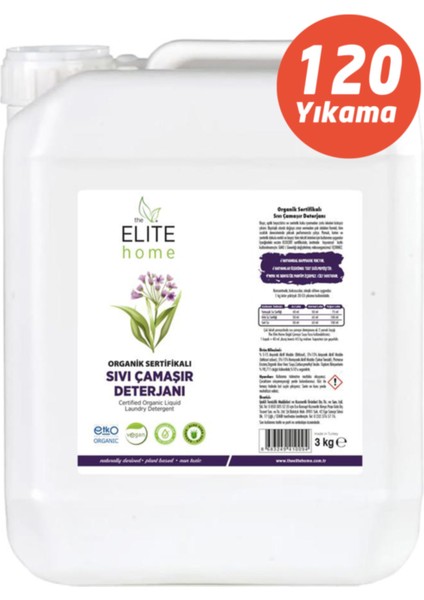 Organik Sertifikalı Sıvı Çamaşır Deterjanı 3 kg