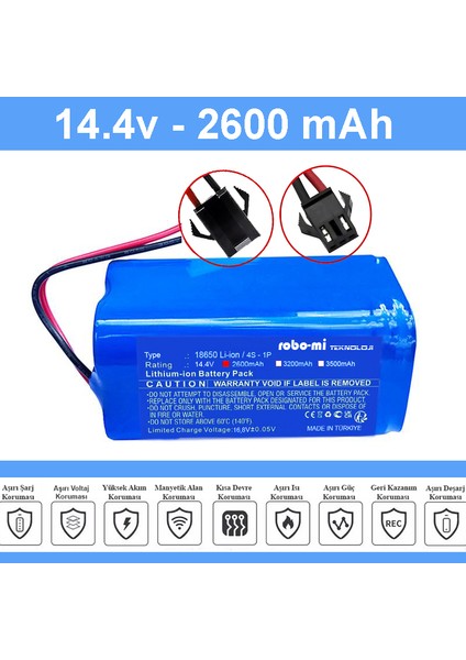 Wiami Fx8 Uyumlu Batarya 2600MAH Pil Robot Süpürge Bataryası