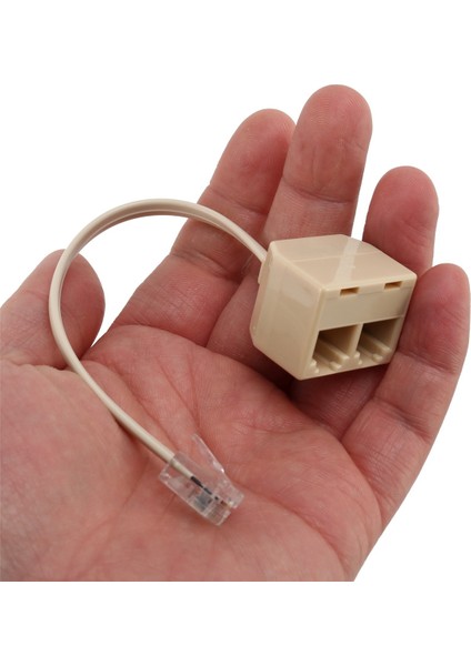 Telefon RJ11 Erkek Hattından Çift RJ11 Dişi Jack Filtre Splitter Adaptörüne (Yurt Dışından)