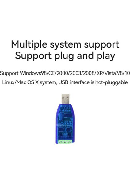 Endüstriyel Usb'den RS485'E RS232 Dönüştürücü Yükseltme Koruması RS485 Dönüştürücü Uyumluluğu V2.0 Standart RS-485 Konektörü (Yurt Dışından)