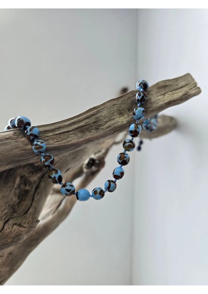 Babyblue Mozaik Doğal Sakinleştirici Kehribar Bebek Diş Kolyesi