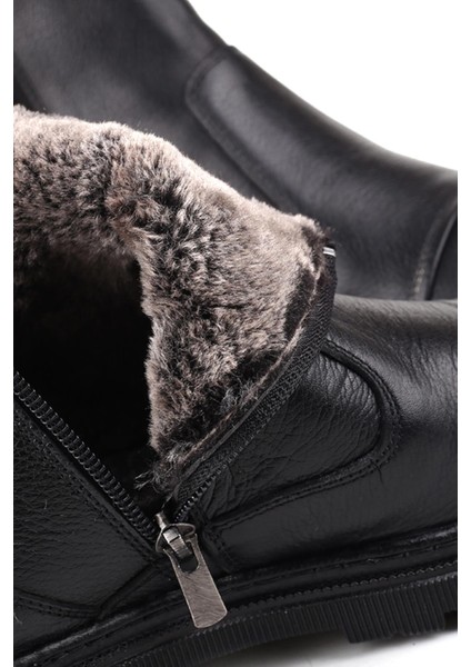 428 Erkek Deri Klasik Kürklü Bot indirimleri