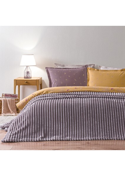 Sova Çift Kişilik Wellsoft Battaniye - Kül Moru