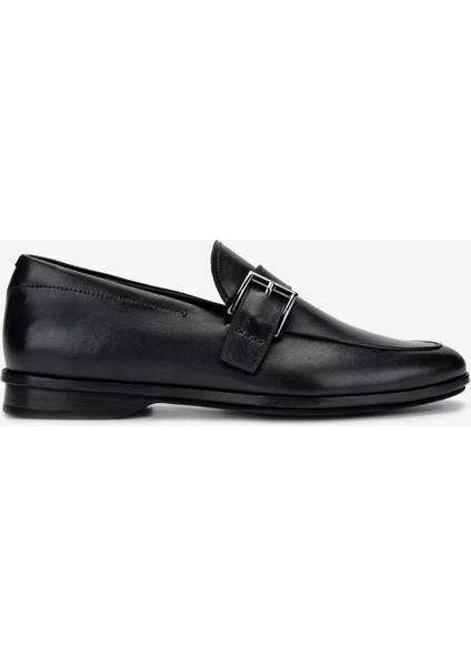 Erkek Hakiki Deri Siyah Loafer Ayakkabı 1016 161A Erk Ayk SK24-25 Sıyah