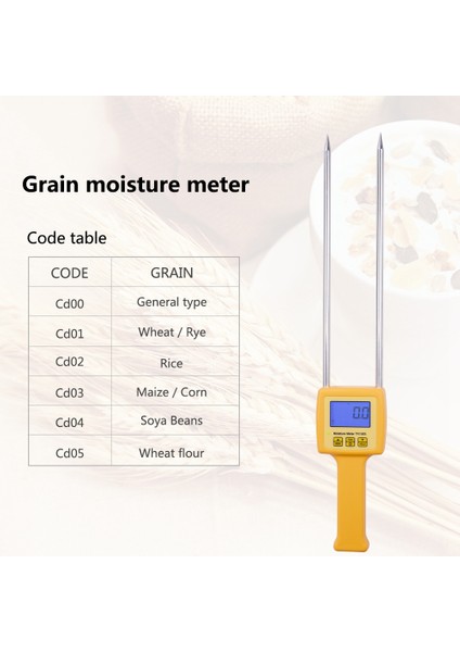 Mısır, Buğday, Pirinç, Fasulye, Buğday Unu Için Dijital Nem Ölçer TK100S (Yurt Dışından)