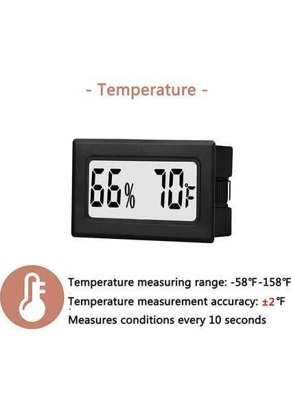 Mini Küçük Dijital Higrometre Nem Monitörü Fahrenheit (℉) (Yurt Dışından)