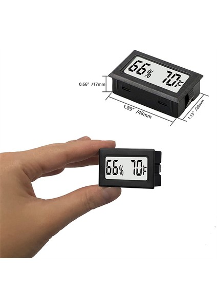 Mini Küçük Dijital Higrometre Nem Monitörü Fahrenheit (℉) (Yurt Dışından)