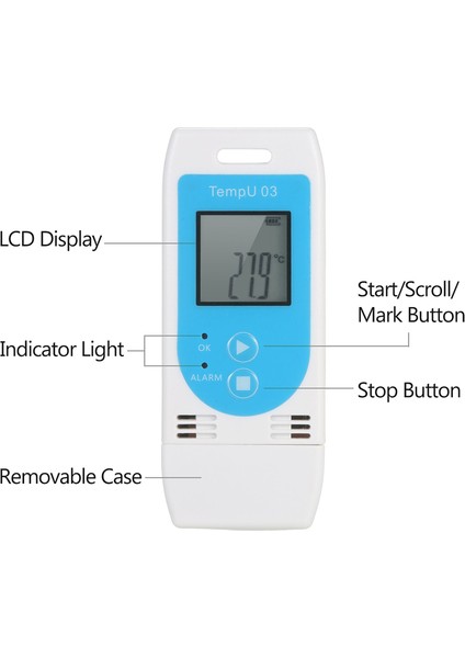 Tempu 03 USB Tekrar Kullanılabilir Rh Temp Veri Kaydedici Nem Kayıt Ölçer (Yurt Dışından)