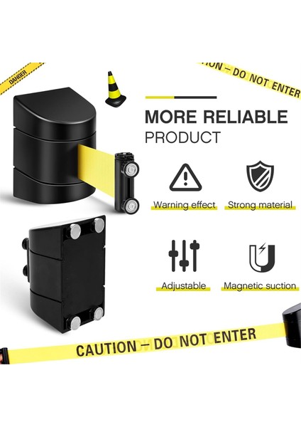 16.4ft Manyetik Geri Çekilebilir Duvar Bariyeri, Duvara Monte Kalabalık Kontrolü 2 Adet (Yurt Dışından)