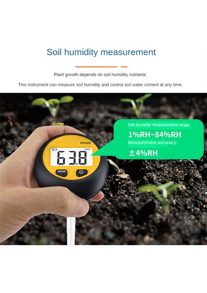 PH328 Toprak Asitliği ve Alkalinite Ölçer Sıcaklık Nem (Yurt Dışından)