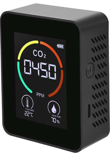 Hava Monitörü Co2 Karbondioksit Dedektörü Hava Kalitesi Monitörü, Siyah (Yurt Dışından)
