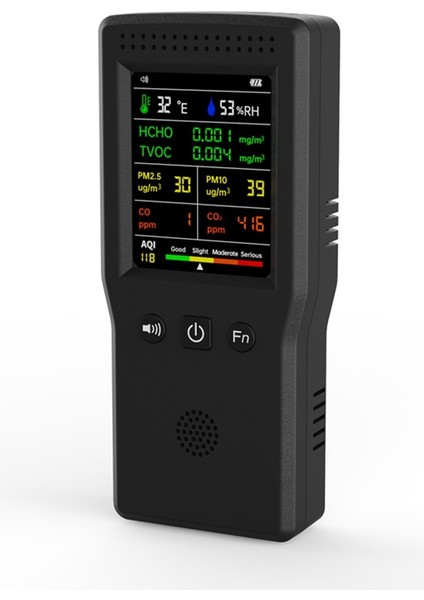 9'u 1 Arada Hava Kalitesi Dedektörü LCD Ekran Pm2.5 PM10 Hcho Tvoc Siyah (Yurt Dışından) fiyatları