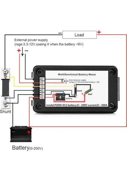 PZEM015 Dijital 0-200V Voltaj Akım 300A Şönt Akü Ölçer (Yurt Dışından)