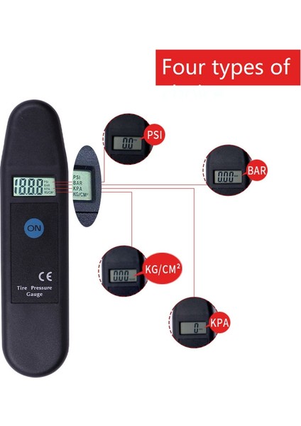 LCD Ekran Doğruluğu Tekerlek Lastik Hava Basıncı Ölçer Lastik Test Cihazı (Yurt Dışından)